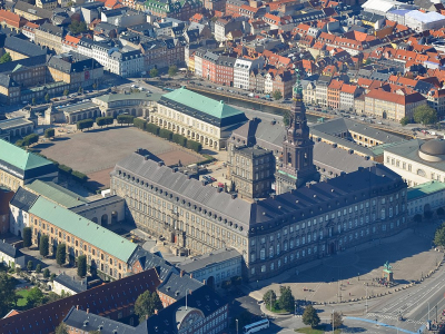 Luftfoto af Christiansborg fra øst